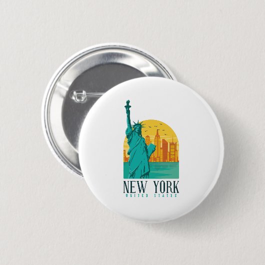 New York City Skyline Button (Vorne & Hinten)