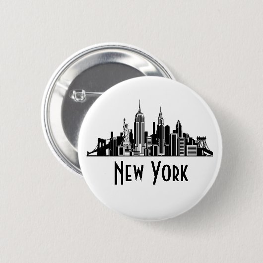 New York City Skyline Button (Vorne & Hinten)
