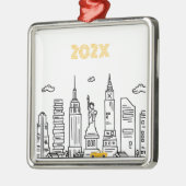 New York City Skyline & Cab Custom Year Ornament (Links)