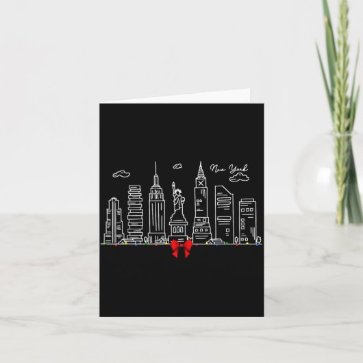 New York City Skyline Christmas Lights Nyc New Yor Karte (Vorderseite)