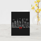 New York City Skyline Christmas Lights Nyc New Yor Karte (Gelbe Blume)