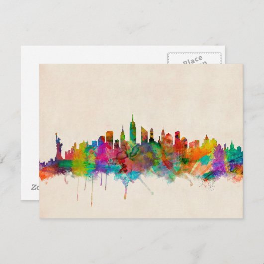 New York City Skyline City City Postkarte (Vorne/Hinten)