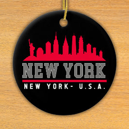 New York City Skyline City Keramik Ornament