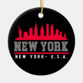 New York City Skyline City Keramik Ornament (Vorne)