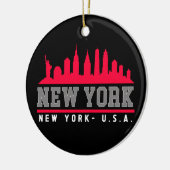 New York City Skyline City Keramik Ornament (Links)