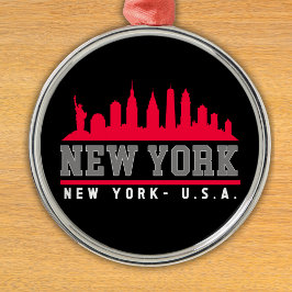 New York City Skyline City Ornament Aus Metall