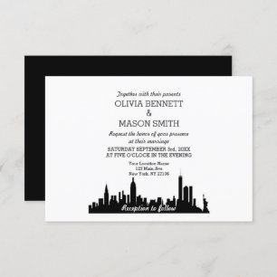 New York City Skyline Cityscape Hochzeit Einladung
