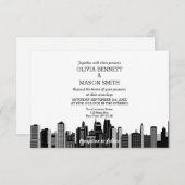 New York City Skyline Cityscape Hochzeit Einladung (Vorne/Hinten)