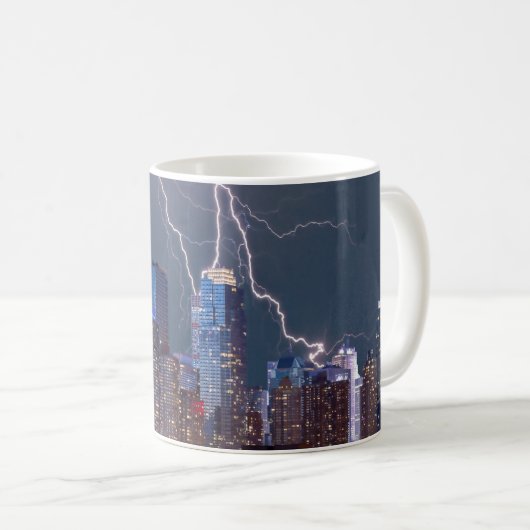 New York City Skyline Coffee Tasse Lightning (VorderseiteRechts)