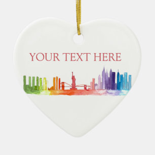 NEW YORK CITY Skyline Colorful NYC Reise modern Keramik Ornament