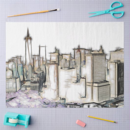 New York City Skyline Decoupage Seidenpapier (Basteln)
