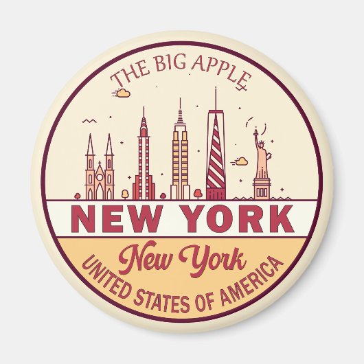 New York City Skyline Emblem Magnet (Vorne)