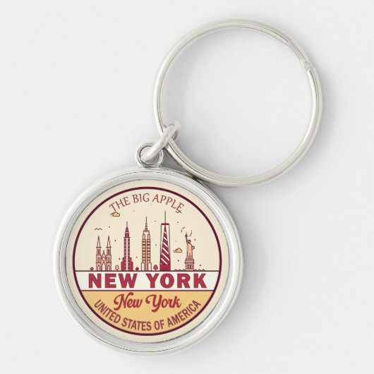 New York City Skyline Emblem Schlüsselanhänger (Vorne)