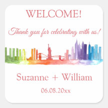 NEW YORK CITY Skyline Farbenfrohe Regenbogenhochze