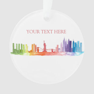 NEW YORK CITY skyline Farbige NYC-Abbildung Ornament