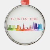 NEW YORK CITY Skyline Farbiger Regenbogen modern Ornament Aus Metall (Vorne)
