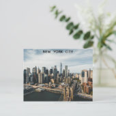 New York City Skyline Foto Postkarte (Stehend Vorderseite)