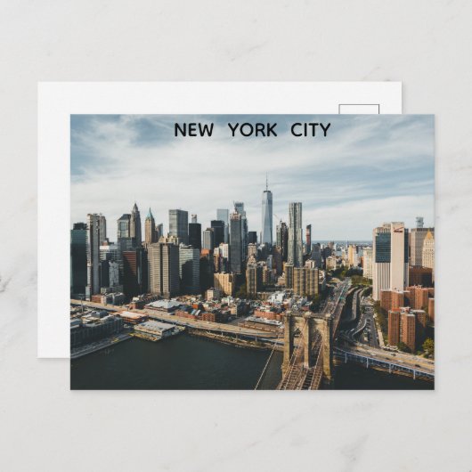 New York City Skyline Foto Postkarte (Vorne/Hinten)