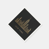 New York City Skyline Gold Line Art Serviette (Ecke)