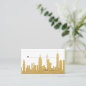 New York City Skyline Gold NYC Escort Platzkarte (Stehend Vorderseite)