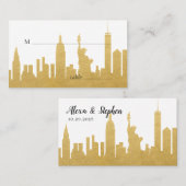 New York City Skyline Gold NYC Escort Platzkarte (Vorne/Hinten)