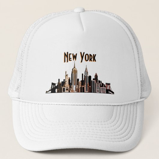 New York City Skyline Hat Truckerkappe (Vorderseite)