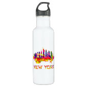 New York City Skyline hell bunt Edelstahlflasche (Vorderseite)