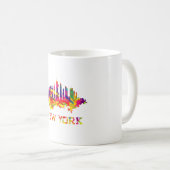 New York City Skyline hell bunt Kaffeetasse (VorderseiteRechts)