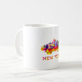 New York City Skyline hell bunt Kaffeetasse (Vorderseite Links)