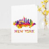 New York City Skyline hell bunt Karte (Gelbe Blume)