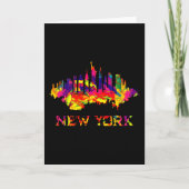 New York City Skyline hell bunt Karte (Vorderseite)