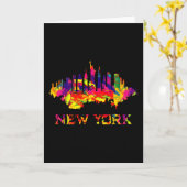 New York City Skyline hell bunt Karte (Gelbe Blume)
