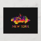 New York City Skyline hell bunt Postkarte (Vorderseite)