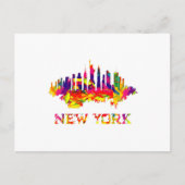 New York City Skyline hell bunt Postkarte (Vorderseite)