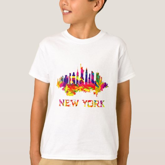 New York City Skyline hell bunt T-Shirt (Vorderseite)