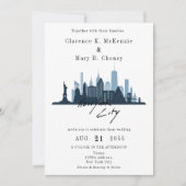 New York City Skyline-Hochzeit in Urlaubsort Einladung (Vorderseite)