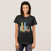 New York City Skyline Illustration Urban Kids Art T-Shirt (Vorne ganz)