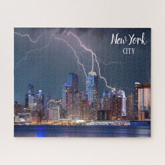 New York City Skyline Jigsaw Puzzle Lightning (Horizontal)