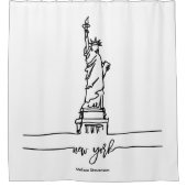 New York City Skyline Lady Liberty Statue Duschvorhang (Vorderseite)