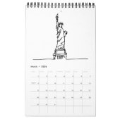 New York City Skyline Lady Liberty Statue Kalender (Mär 2026)