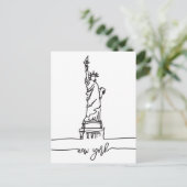 New York City Skyline Lady Liberty Statue Postkarte (Stehend Vorderseite)