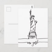 New York City Skyline Lady Liberty Statue Postkarte (Vorne/Hinten)