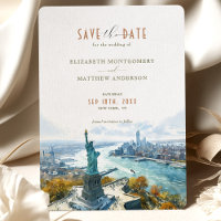 New York City Skyline Liberty Rett-the-Date