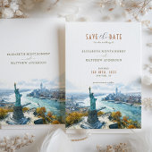 New York City Skyline Liberty Rett-the-Date Einladung