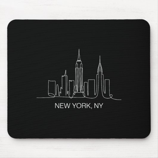 New York City Skyline Line Art Drawing Nyc Souveni Mousepad (Vorne)