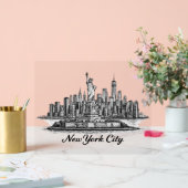 New York City Skyline Line Art Illustration Acrylschild (Hochzeit)