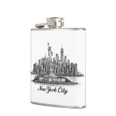 New York City Skyline Line Art Illustration Flachmann (Links)