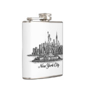 New York City Skyline Line Art Illustration Flachmann (Rechts)
