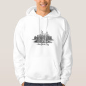 New York City Skyline Line Art Illustration Hoodie (Vorderseite)