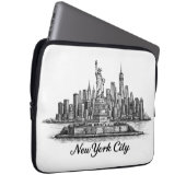 New York City Skyline Line Art Illustration Laptopschutzhülle (Vorne Rechts)